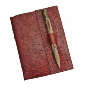 Leather Embossed 5″x7″ Notebook Journal With Lock And Pencil