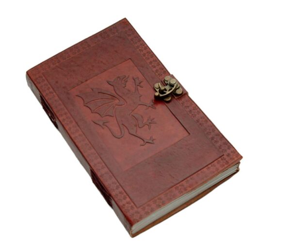 Dragon Leather Embossed 5″x9″ Notebook Journal With Lock