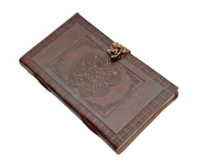 Celtic Cricle Leather Embossed 5″x9″ Notebook Journal With Lock