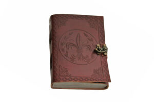 Fleur Leather Embossed 5″x7″ Notebook Journal With Lock