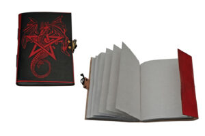 Red Dragon Leather Embossed 5″x7″ Notebook Journal With Lock