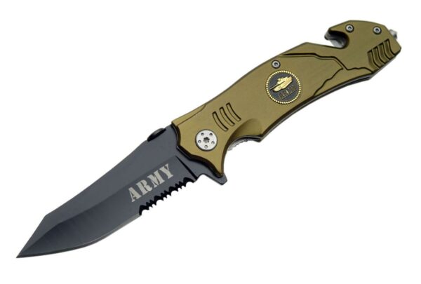 Army Rescue Stainless Steel Blade | Abs Handle 4.5 inch Edc Folding Knife