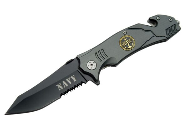 Navy Rescue Stainless Steel Blade | Abs Handle 4.5 inch Edc Folding Knife