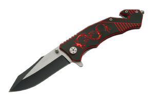 4.5" RED & BLACK DRAGON RESCUE KNIFE