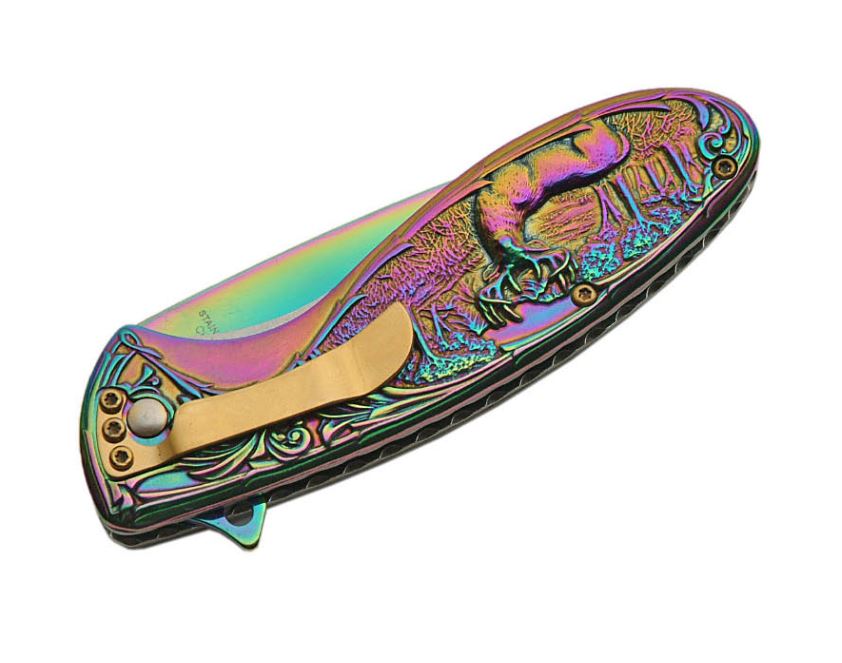 8″ Rainbow Deer Folding Knife Stainless Steel Blade 8″ Rainbow Deer Folding Knife Stainless Steel Blade