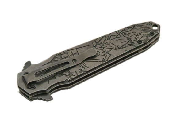 Stone Wash Stainless Steel Blade | Ergonomic Handle 8.5 inch Edc Knight Folder