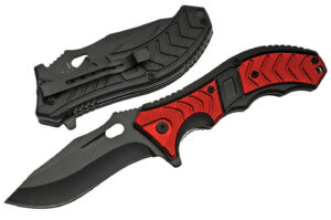Red Tactical Stainless Steel Blade | Abs Handle 8.5 inch Edc Folding Knife