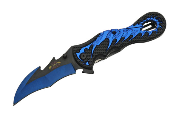 Dragon Tail Blue Stainless Steel Blade | Abs Handle 5 inch Edc Folding Knife
