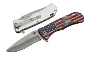 Eagle American Flag Stainless Steel Blade | Aluminum Handle 4.5 inch Edc Pocket Folding Knife
