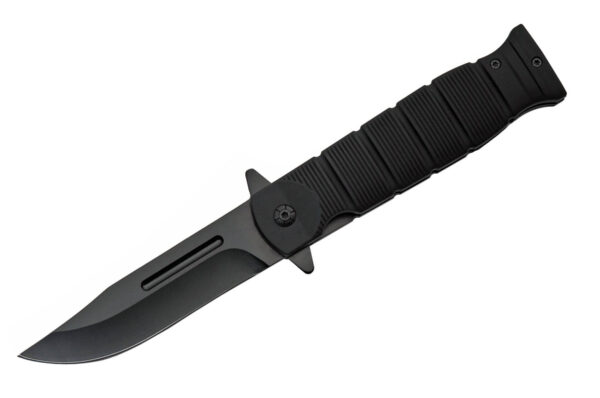 Black Stainless Steel Blade | Rubber Handle 8.5 inch Edc Folding Knife
