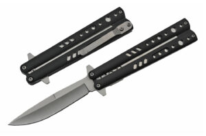 Black Fly Stainless Steel Blade | Aluminum Handle 8 inch Edc Folding Knife