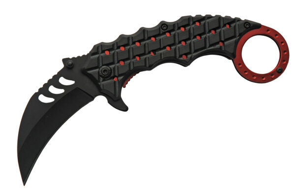 Red Shrub Stainless Steel Blade | Abs Handle 7.25 inch Edc Karambit Knife