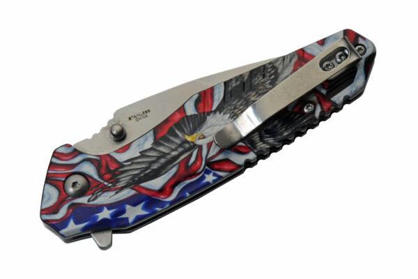 Soaring USA Eagle Stainless Steel Blade | Aluminum Handle 4.5 inch EDC Folding Knife