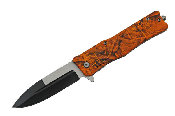 Orange Camo Stainless Steel Blade | Abs Handle 8.75 inch Edc Folding Knife