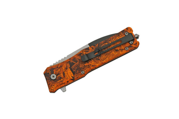 Orange Camo Stainless Steel Blade | Abs Handle 8.75 inch Edc Folding Knife