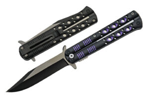 Purple Fly Stainless Steel Blade | Abs Handle 9 inch Edc Folding Knife