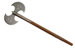 Medieval Double Carbon Steel Blade | Wooden Handle 31 inch Axe