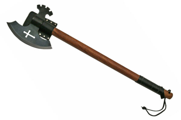 Medieval Zealot Carbon Steel Blade | Wooden Handle 32 inch Axe