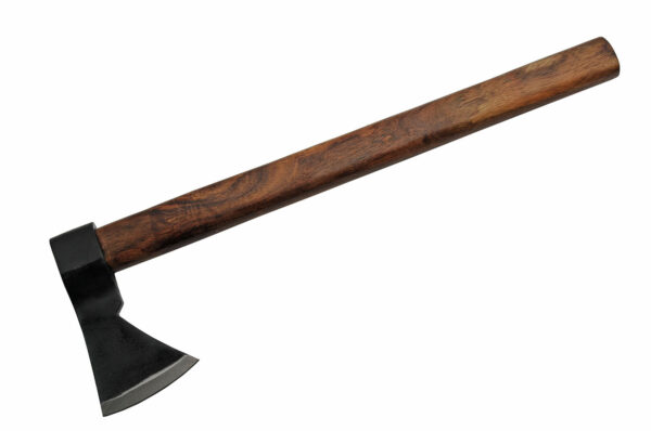 Medieval Flat Edge Carbon Steel Blade | Wooden Handle 19.5 inch Axe