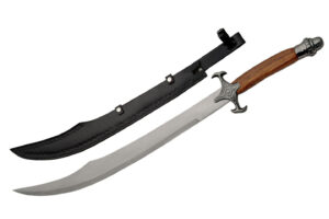 Scimitar Stainless Steel Blade | Wood Handle 40 inch Sword With Decorative Guard