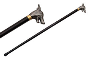 Wolf Stainless Steel Blade | Pewter Finish Handle 34 inches Walking Cane Sword