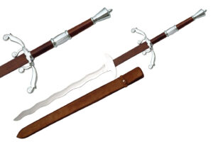 Medieval Flamberge Stainless Steel Blade | Metal Handle 51 inch Sword