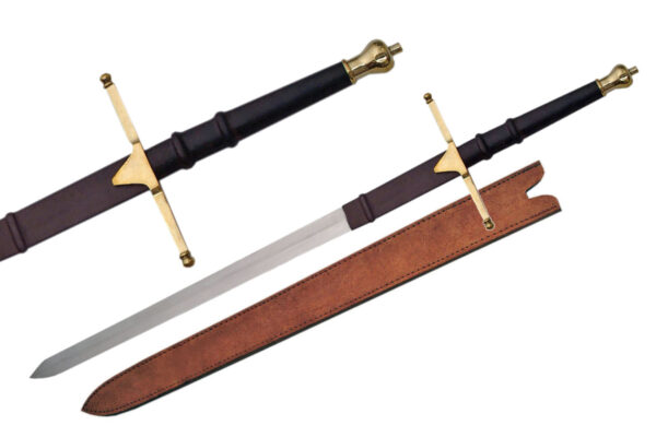 Medieval Brass William Wallace Stainless Steel Blade | Leather Wrapped Handle 40 inch Sword
