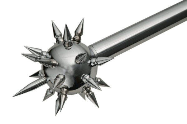 Medieval Silver Stainless Steel | Metal Handle 33.5 inch Spike Mace