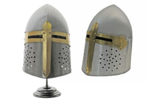 DECORATIVE KNIGHTS TEMPLAR SUGARLOAF HELMET WITH STAND