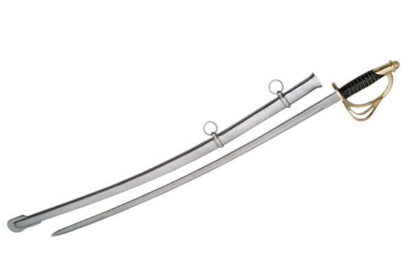 Medieval Cavalry Saber Carbon Steel Blade | Wire Wrapped Handle 40 inch Sword