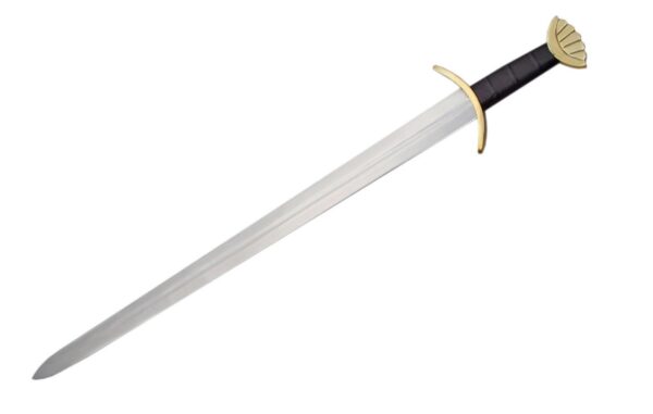 Medieval Viking Carbon Steel Blade | Leather Wrapped Handle 36.5 inch Long Sword