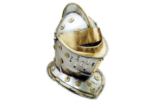 Handmade Golden Knight 18 Guage Carbon Steel Helmet