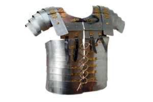Lorica Carbon Steel 18 Guage Brass Trimmed Segmentata Armor With Leather Straps
