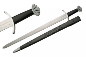 Black Viking Lobed Stainless Steel Blade | Stainless Steel Handle 39 inch Sword