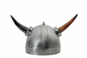 Silver Viking Horns Spike 18 Guage Carbon Steel Helmet