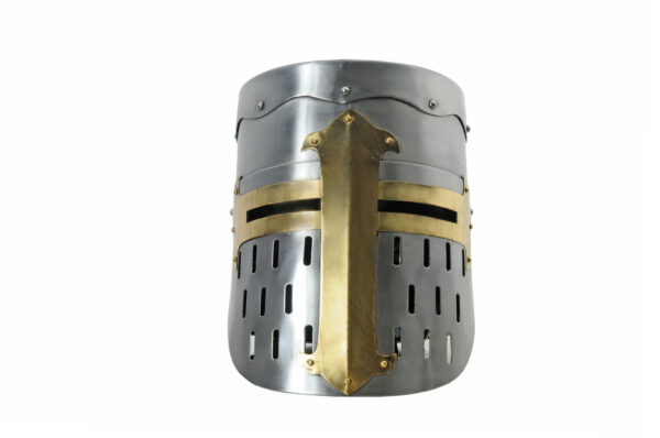 Medieval Knight Armor Templar 18 Guage Carbon Steel Flat Top Crusader Helmet