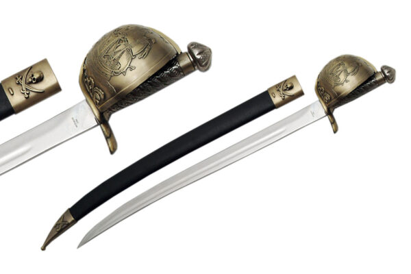 Brass Guard Skull and Crossbones Pirate Cutlass 29.5″ Sword
