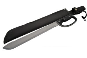 Black Stainless Steel Blade | Rubber Handle 24.75 inch Machete Knife