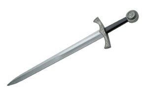 Medieval Excalibur Latex Rubber | Black Handle 28 inch Practice Sword