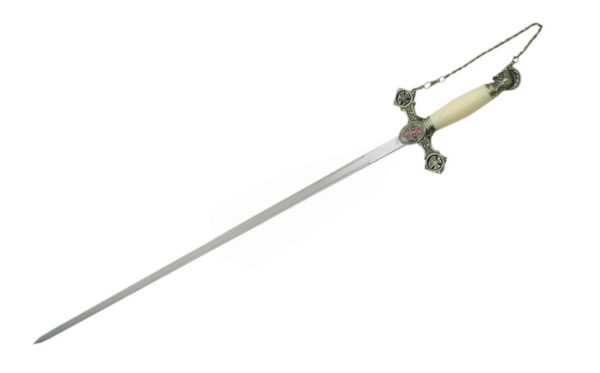 Knights Templar Stainless Steel Blade | Resin Handle 35 inch Masonic Sword