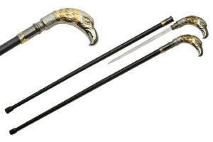 Bird Stainless Steel Blade | Metal Handle 35 inches Walking Cane Sword