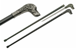 Dog Stainless Steel Blade | Metal Handle 37 inches Walking Cane Sword