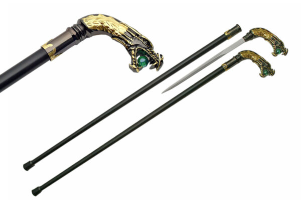 Dragon Stainless Steel Blade | Metal Handle 34 inches Walking Cane Sword