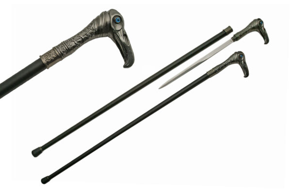 Bird Stainless Steel Blade | Metal Handle 35.5 inches Walking Cane Sword