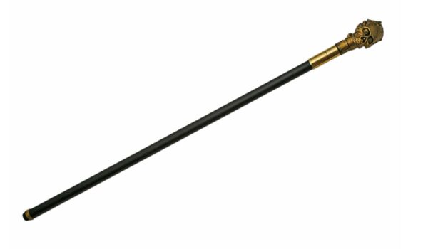 Brass Skull Stainless Steel Blade | Metal Handle 36.75 inches Walking Cane Sword