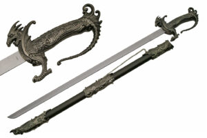 Samurai Dragon Stainless Steel | Silver Finish Handle 37 inch Sword