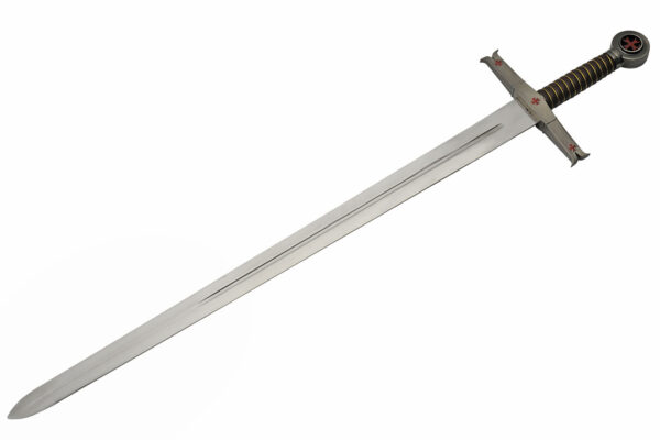 Knights Of Templar Stainless Steel Blade | Leather Wrapped Handle 38.5 inch Sword