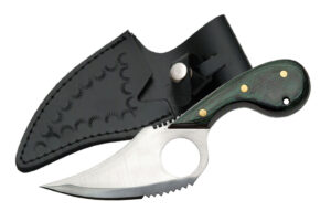 Cat Stainless Steel Blade Colorwood Handle 7 inch Edc Skinner Knife
