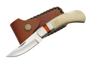 4'" SINGLE BOLSTER LOCKBACK FOLDING KNIFE WITH BONE HANDLE