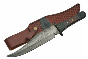 Mosaic Damascus Steel Blade | Bone Handle 13.75 inch Edc Hunting Bowie Knife